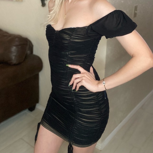 NEW BLACK MESH DRESS - Picture 3 of 3